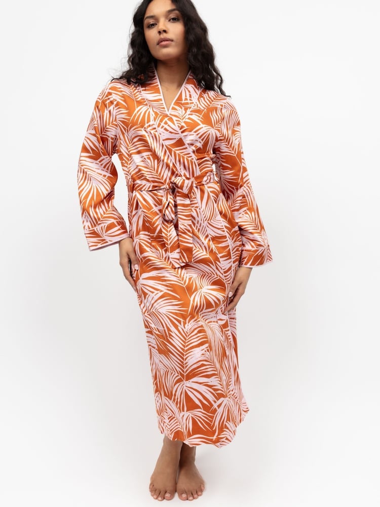 Fable and Eve Orange Long Sleeve Dressing Gown - Image 1 of 4
