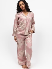 Fable and Eve Pink Wide Leg Long Sleeve Pyjamas Set - Image 1 of 4