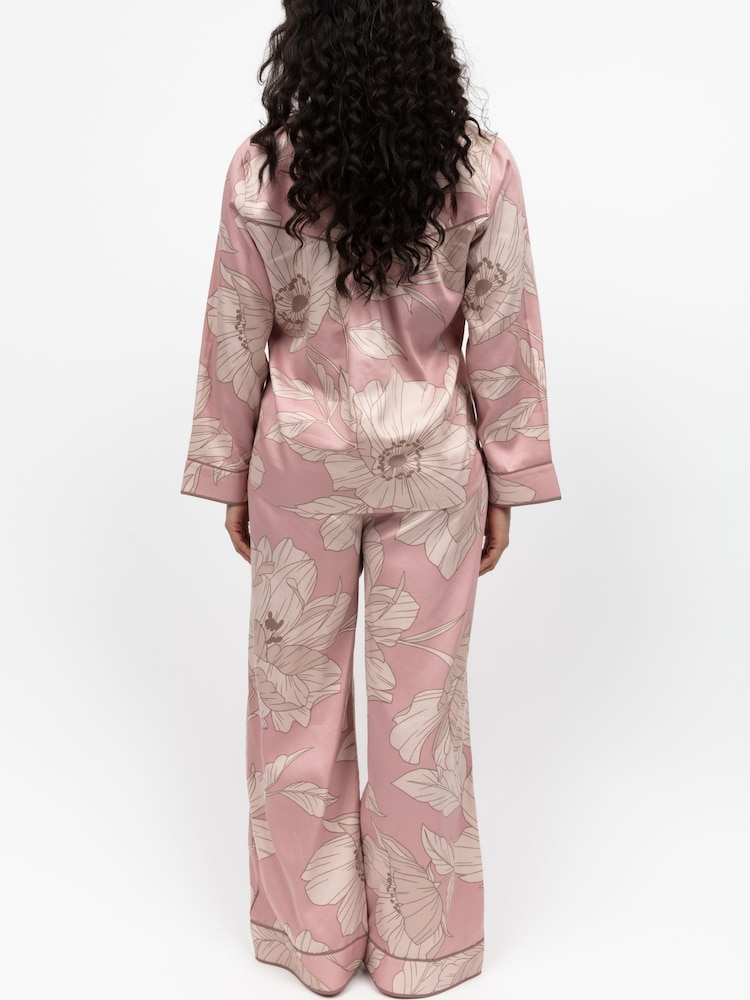 Fable and Eve Pink Wide Leg Long Sleeve Pyjamas Set - Image 2 of 4