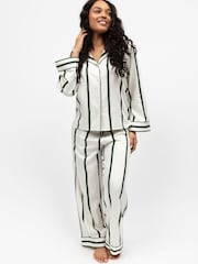Fable and Eve Natural Wide Leg Long Sleeve Pyjamas Set - Image 1 of 4