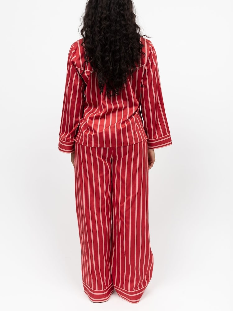 Fable and Eve Red Wide Leg Long Sleeve Pyjamas Set - Image 2 of 4