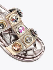 Kurt Geiger London Gold Orson Crystal Sandals - Image 5 of 5
