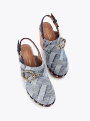 Kurt Geiger London Blue Mayfair Clog Slingback Sandals - Image 3 of 5