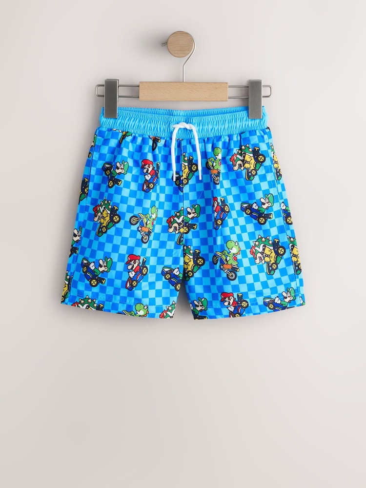 Blue Mario Swim Shorts (3-16yrs) - Image 1 of 4 Blue Mario Swim Shorts (3-16yrs) - Image 1 of 4
