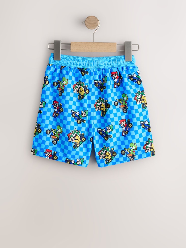 Blue Mario Swim Shorts (3-16yrs) - Image 2 of 4 Blue Mario Swim Shorts (3-16yrs) - Image 2 of 4