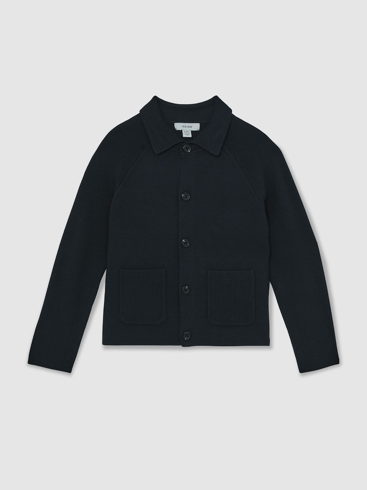 Reiss Navy Fitzgerald Cardigan - Image 1 of 4 Reiss Navy Fitzgerald Cardigan - Image 1 of 4