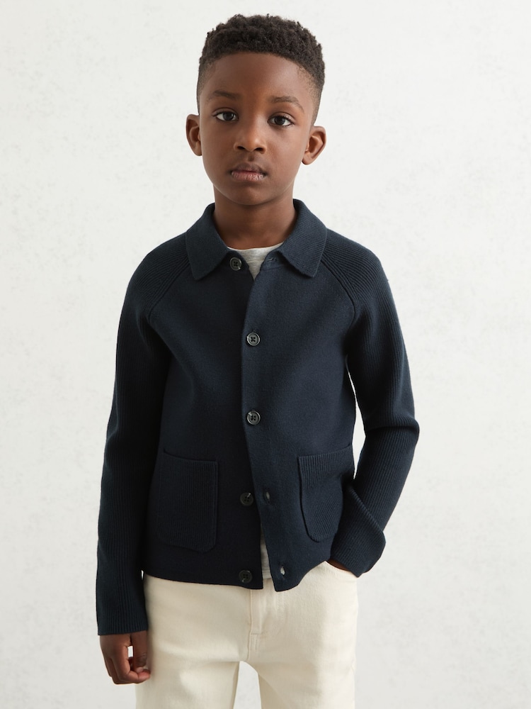 Reiss Navy Fitzgerald Cardigan - Image 2 of 4 Reiss Navy Fitzgerald Cardigan - Image 2 of 4