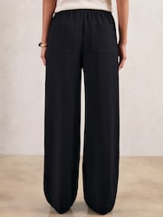 Reiss Navy Robyn Wide Leg Elasticated Waist Trousers - Image 5 of 6