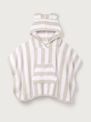 The White Company Cream Pebble Stripe Towelling 100% Cotton Hoodie - Image 1 of 2