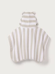 The White Company Cream Pebble Stripe Towelling 100% Cotton Hoodie - Image 2 of 2