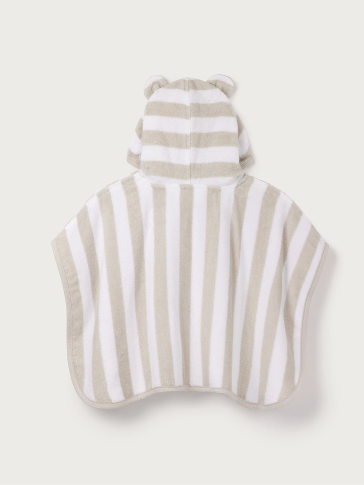 The White Company Cream Pebble Stripe Towelling 100% Cotton Hoodie - Image 2 of 2