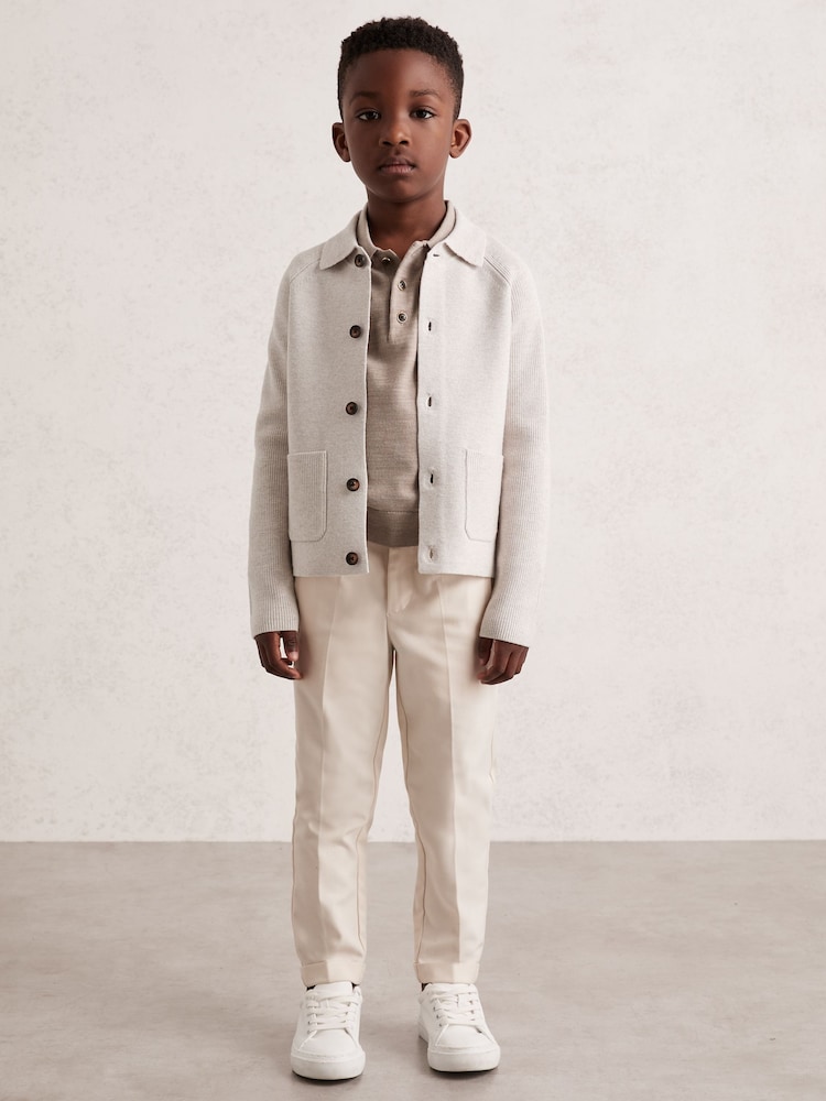 Reiss Oatmeal Melange Fitzgerald Cardigan - Image 1 of 4