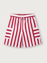 The White Company Red Recycled Bold Stripe Swim Shorts - Image 1 of 2