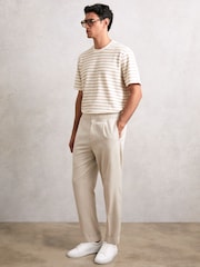 Reiss Oatmeal/White Woodhall T-Shirt - Image 1 of 6