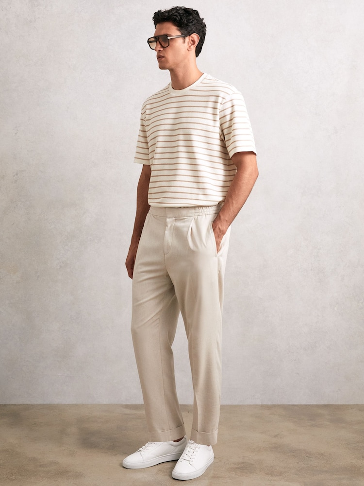 Reiss Oatmeal/White Woodhall T-Shirt - Image 1 of 6