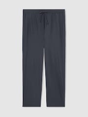 Reiss Petrol Blue Anderson Textured Stripe Drawstring Trousers - Image 2 of 7