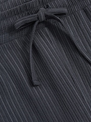 Reiss Petrol Blue Anderson Textured Stripe Drawstring Trousers - Image 7 of 7