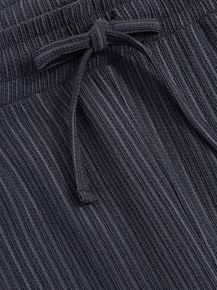 Reiss Petrol Blue Anderson Textured Stripe Drawstring Trousers - Image 7 of 7