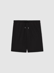 Reiss Black Barber Textured Drawstring Shorts - Image 2 of 6
