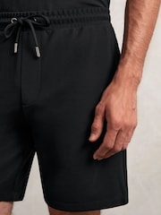 Reiss Black Barber Textured Drawstring Shorts - Image 3 of 6