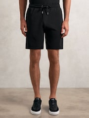 Reiss Black Barber Textured Drawstring Shorts - Image 5 of 6