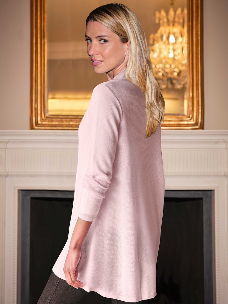 Rosa - Pure Collection Gassato Ausschwingende Langarm-Strickjacke - Bild 3 von 3