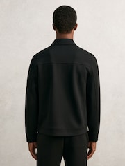 Reiss Black Newland Interlock Zip Through Overshirt - Image 5 of 6