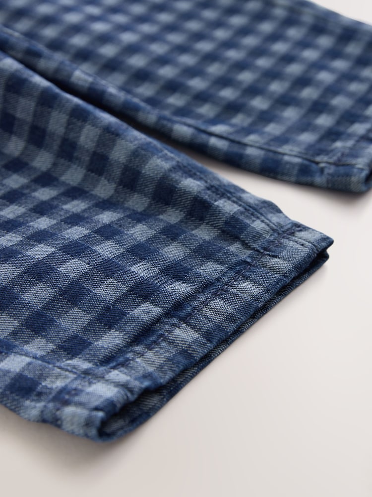 Mid Blue Gingham Barrel Jeans (3mths-7yrs) - Image 8 of 8 Mid Blue Gingham Barrel Jeans (3mths-7yrs) - Image 8 of 8