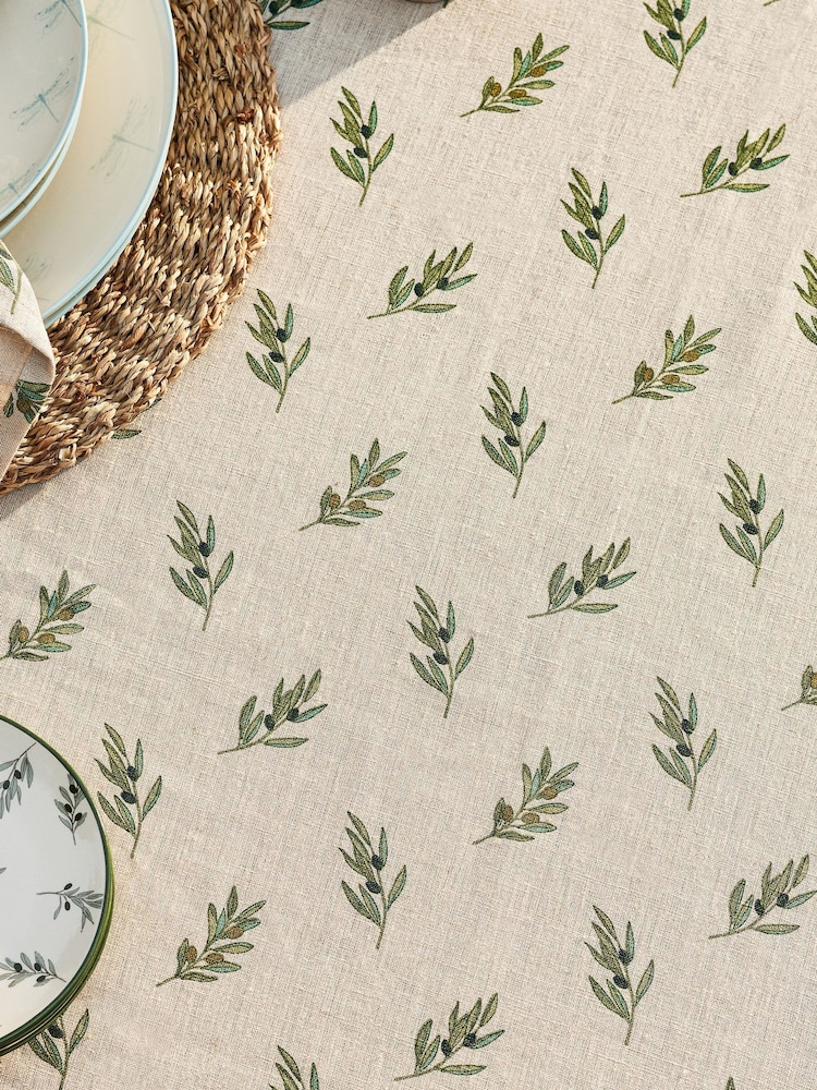 Sophie Allport Linen Olive Tablecloth - Imagen 2 de 4