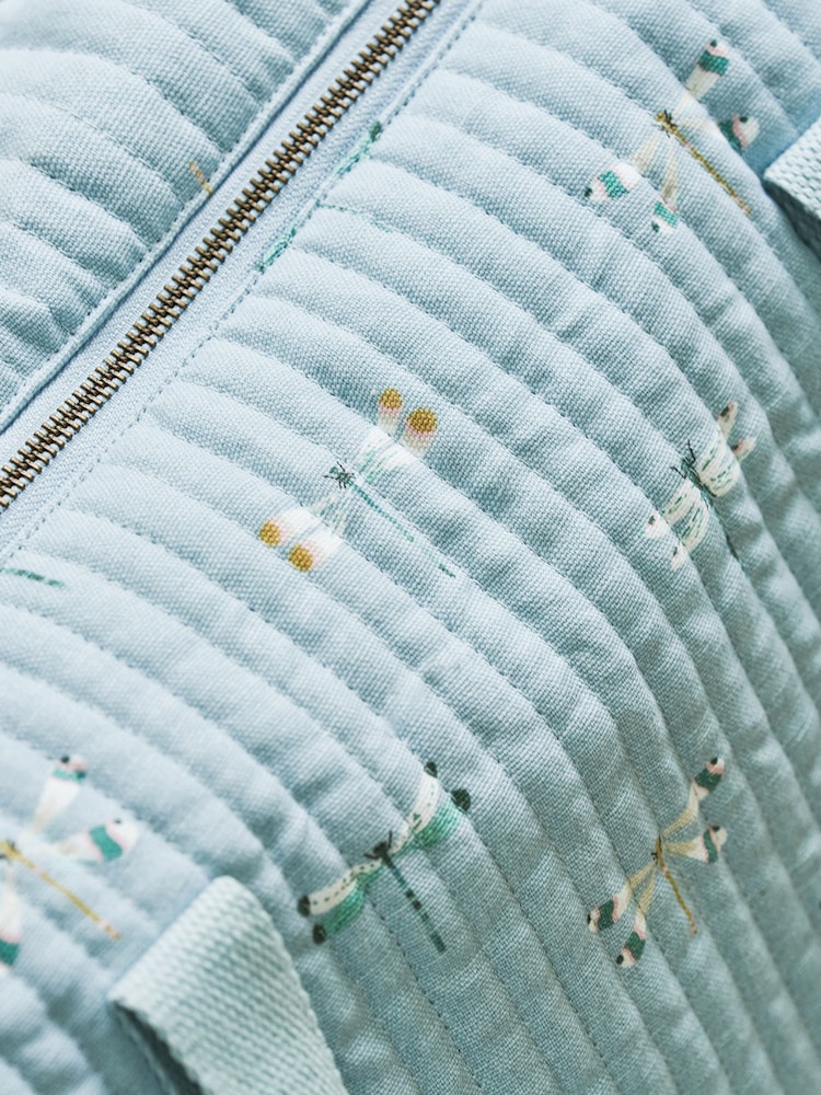 Sophie Allport Teal Blue Quilted Dragonfly Weekend Bag - Image 2 of 5