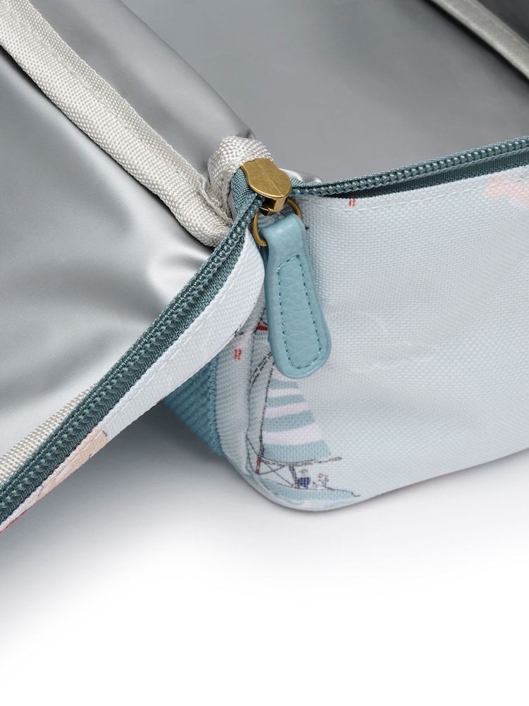 Sophie Allport Soft Blue Coastal Boats Lunch Bag - Image 6 of 6