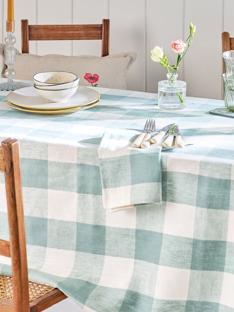 Sophie Allport Gingham Linen Tablecloth - Imagen 1 de 3
