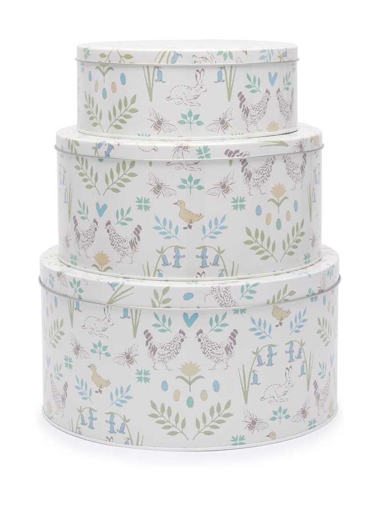 Sophie Allport Off White Spring Chicken Cake Tin Set - Image 3 of 3