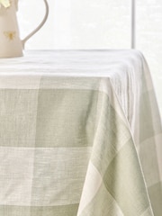Sophie Allport Sage Green Gingham Linen Tablecloth - Image 2 of 3