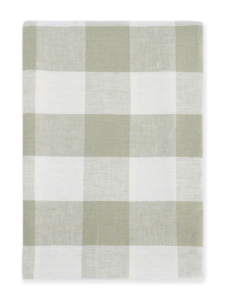 Sophie Allport Sage Green Gingham Linen Tablecloth - Image 3 of 3