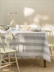 Sophie Allport Pale Blue Linen Witham Stripe Tablecloth - Image 1 of 4
