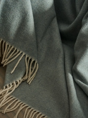 Sophie Allport Teal Blue Lambswool Throw - Image 2 of 5
