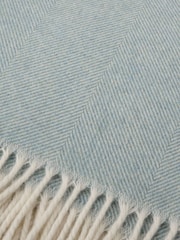 Sophie Allport Teal Blue Lambswool Throw - Image 5 of 5
