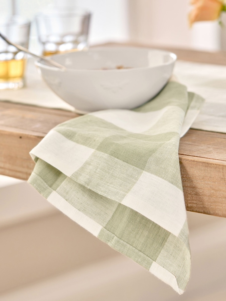 Sophie Allport Linen Gingham Napkins Set of 4 - Imagen 2 de 3