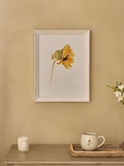 Sophie Allport Off White Sunflower Watercolour Print - Image 1 of 3