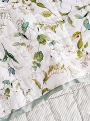 Sophie Allport Off White Wild Floral Quilted Throw - Image 2 of 6