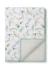 Sophie Allport Off White Wild Floral Quilted Throw - Image 3 of 6