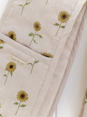 Sophie Allport Natural Linen Cotton Blend Sunflower Double Oven Glove - Image 2 of 3