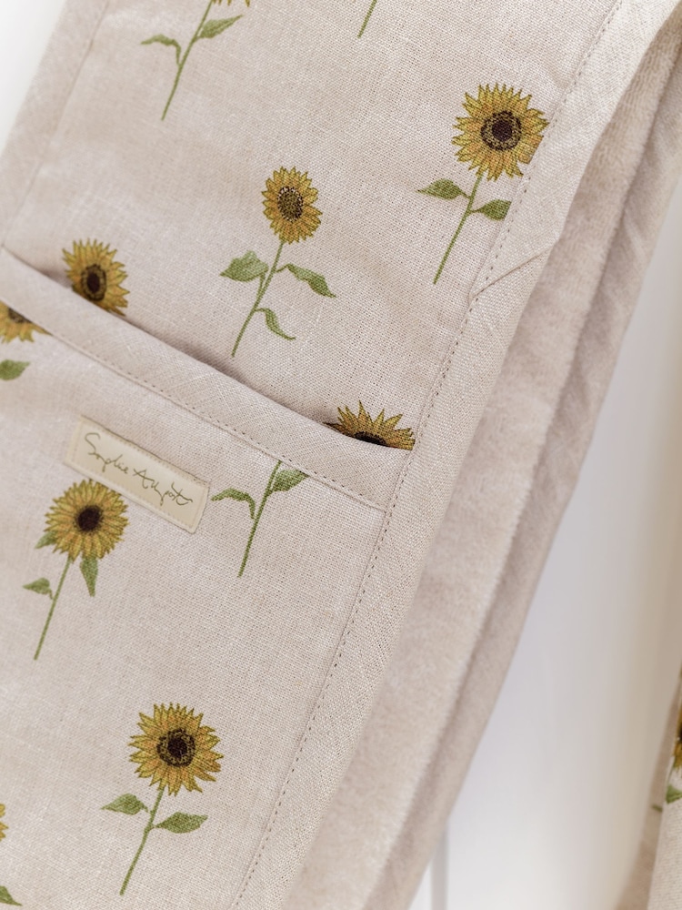 Sophie Allport Natural Linen Cotton Blend Sunflower Double Oven Glove - Image 2 of 3