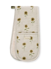 Sophie Allport Natural Linen Cotton Blend Sunflower Double Oven Glove - Image 3 of 3
