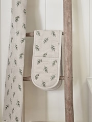 Sophie Allport Natural Linen Cotton Blend Olive Double Oven Glove - Image 1 of 3