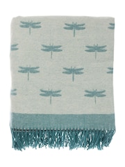 Sophie Allport Teal Blue Dragonfly Picnic Blanket - Image 3 of 3