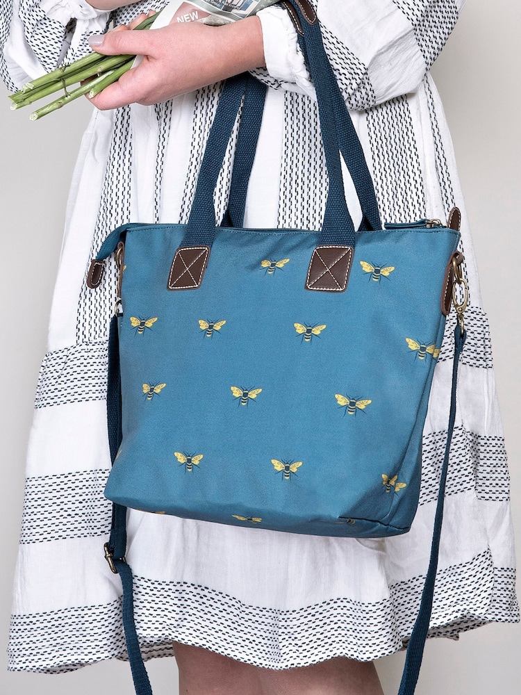 Sophie Allport Teal Blue Mini Bees Oundle Bag - Image 1 of 2 Sophie Allport Teal Blue Mini Bees Oundle Bag - Image 1 of 2