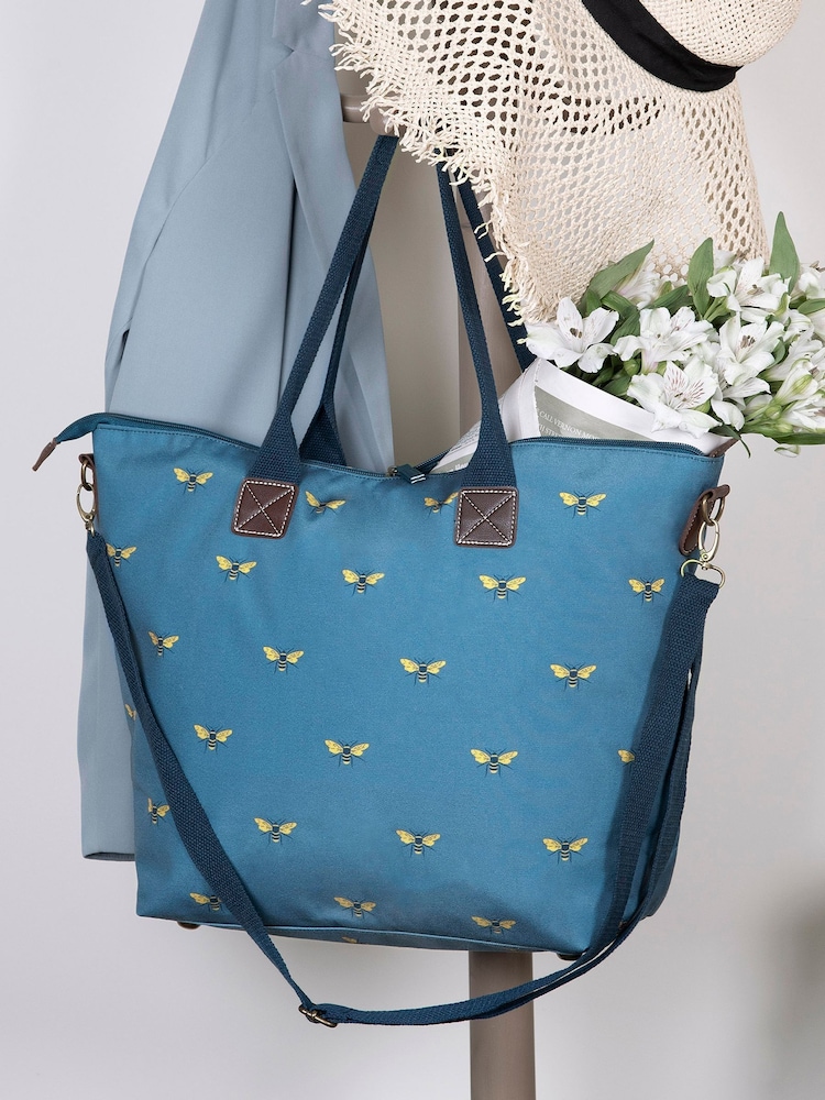 Sophie Allport Teal Blue Bees Oundle Bag - Image 1 of 2