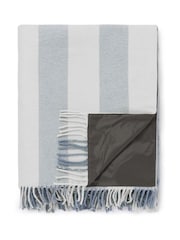 Sophie Allport Pale Blue Stripe Woven Picnic Blanket - Image 3 of 5